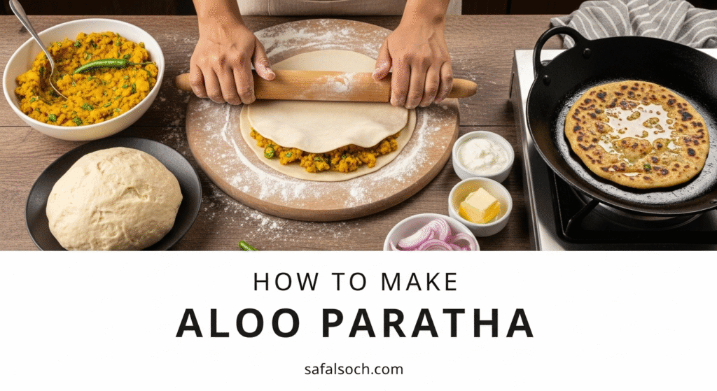 घर पर बनाएं स्वादिष्ट आलू पराठा – आसान और पारंपरिक भारतीय नाश्ता”
