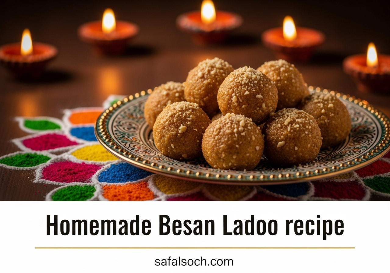 Diwali Par Banaye Besan Ke Ladoo – घर पर बनाएं स्वादिष्ट मिठाई | Besan Ladoo Recipe in Hindi 2025