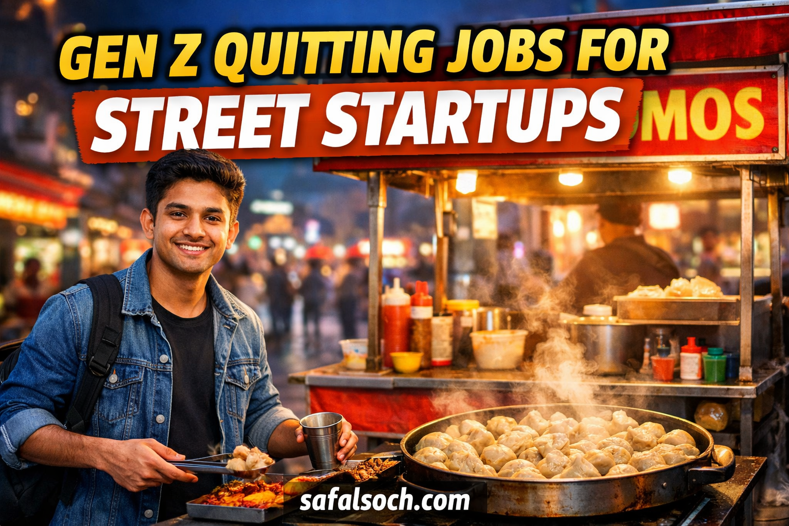 Gen Z entrepreneur running a street food startup in India instead of a corporate job