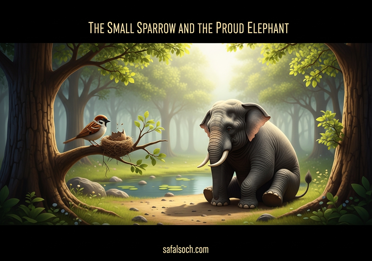 Sparrow and the Proud Elephant Moral story