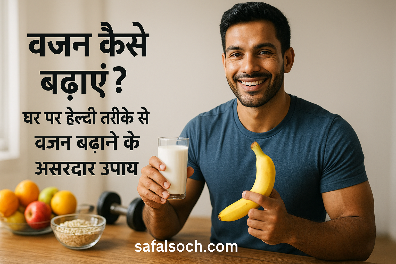 वजन कैसे बढ़ाएं? घर पर हेल्दी तरीके से वजन बढ़ाने के असरदार उपाय (Weight Gain Tips in Hindi 2025)