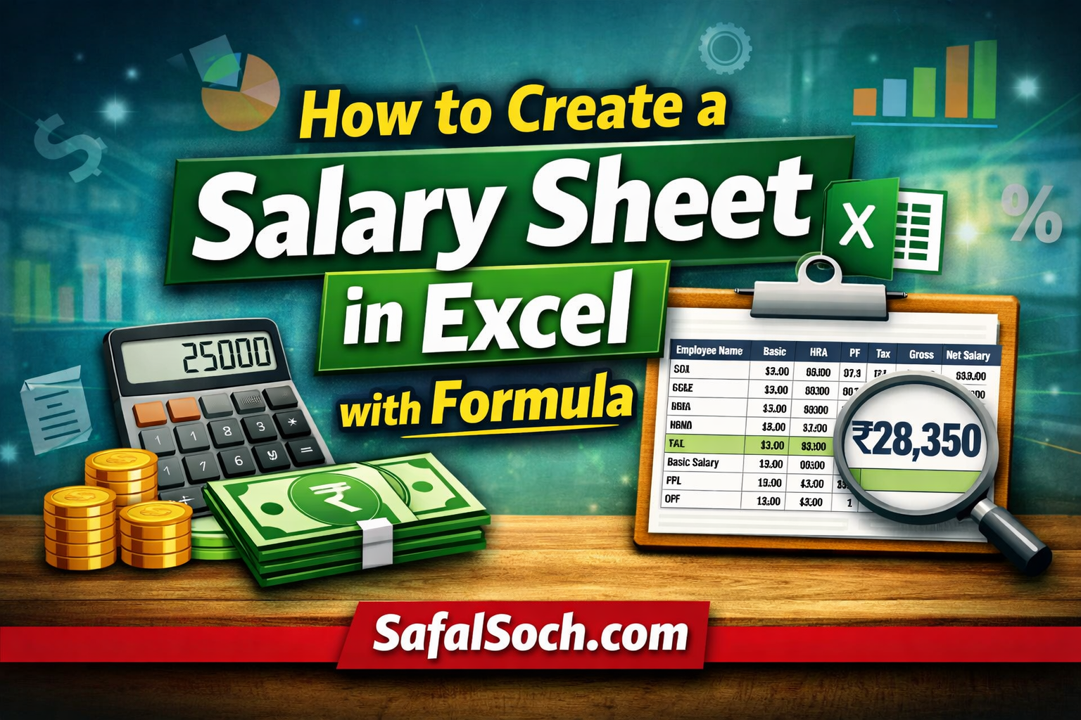 How to create a salary sheet in Excel with formula step by step guide
