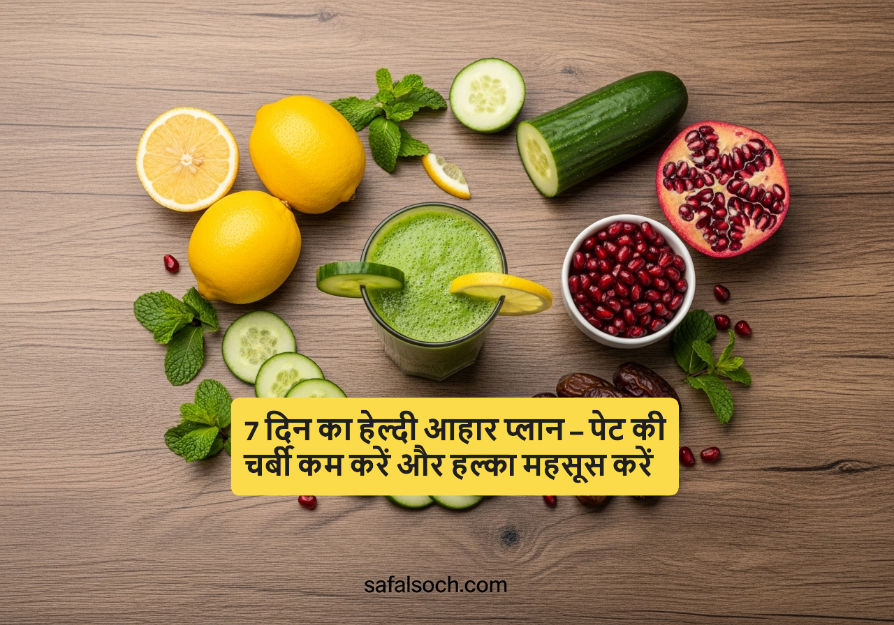 7 दिन का हेल्दी आहार प्लान – पेट की चर्बी कम करें और हल्का महसूस करें