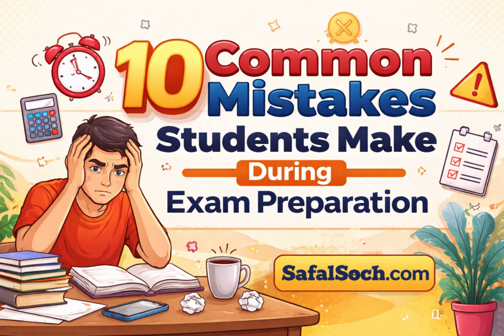 “10 Common Mistakes Students Make During Exam Preparation – helpful exam tips for students | Safalsoch.com”