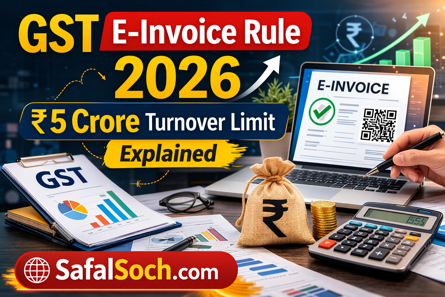 GST e invoice rule 2026 with 5 crore turnover limit explained for businesses in India